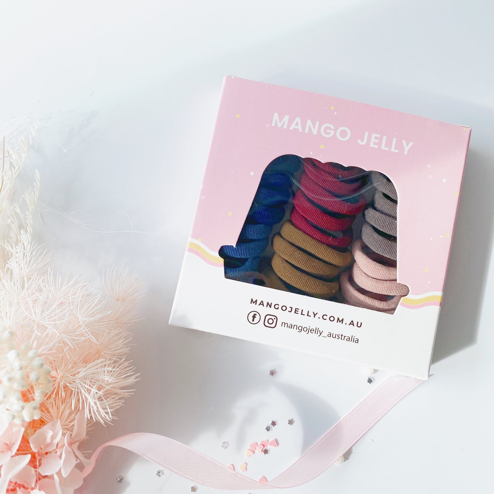 MANGO JELLY Metal Free Hair Ties (3cm) - EarthTone 36P - Six Pack