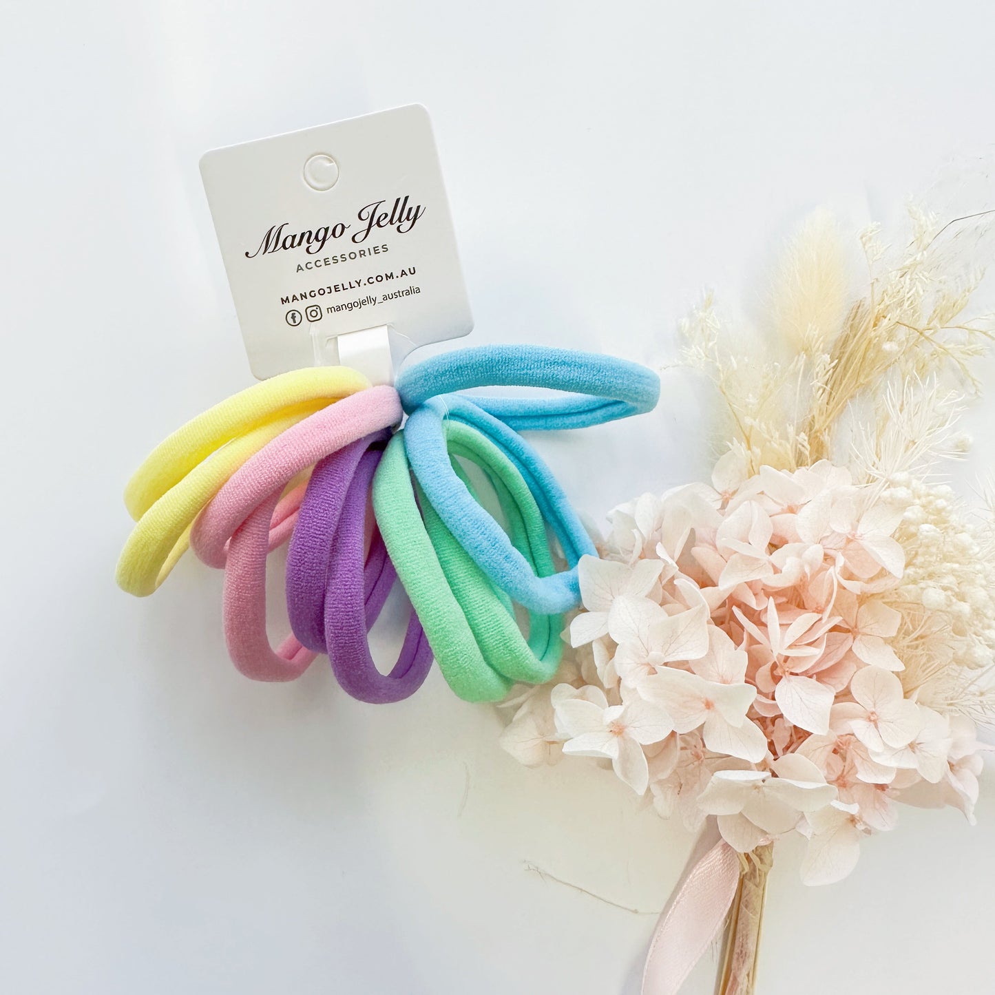 MANGO JELLY Metal Free Hair ties (4.5cm) - Pastel Mixed 10P - Twin Pack