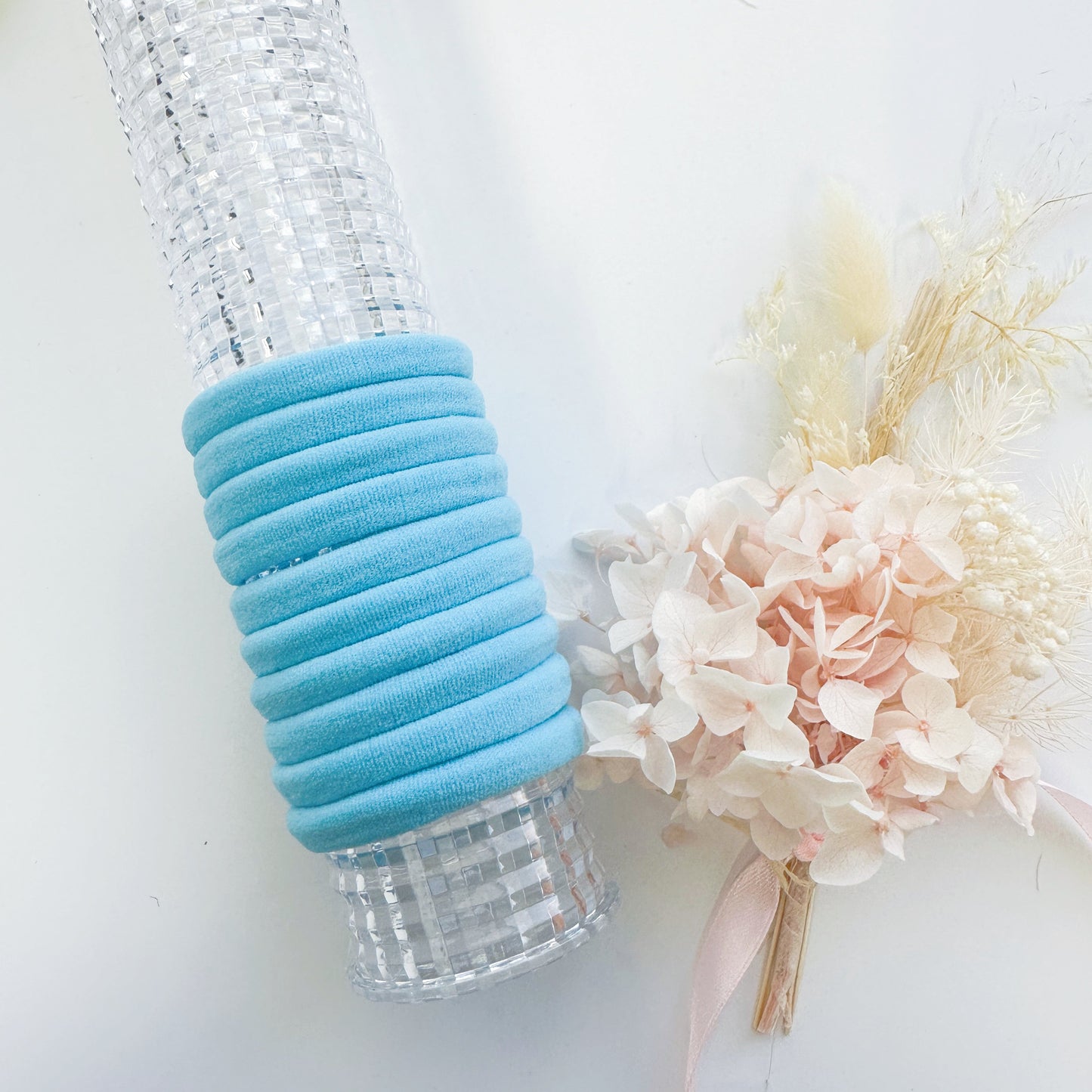 MANGO JELLY Metal Free Hair ties (4.5cm) - School Colour Light Blue 10P - Three Pack