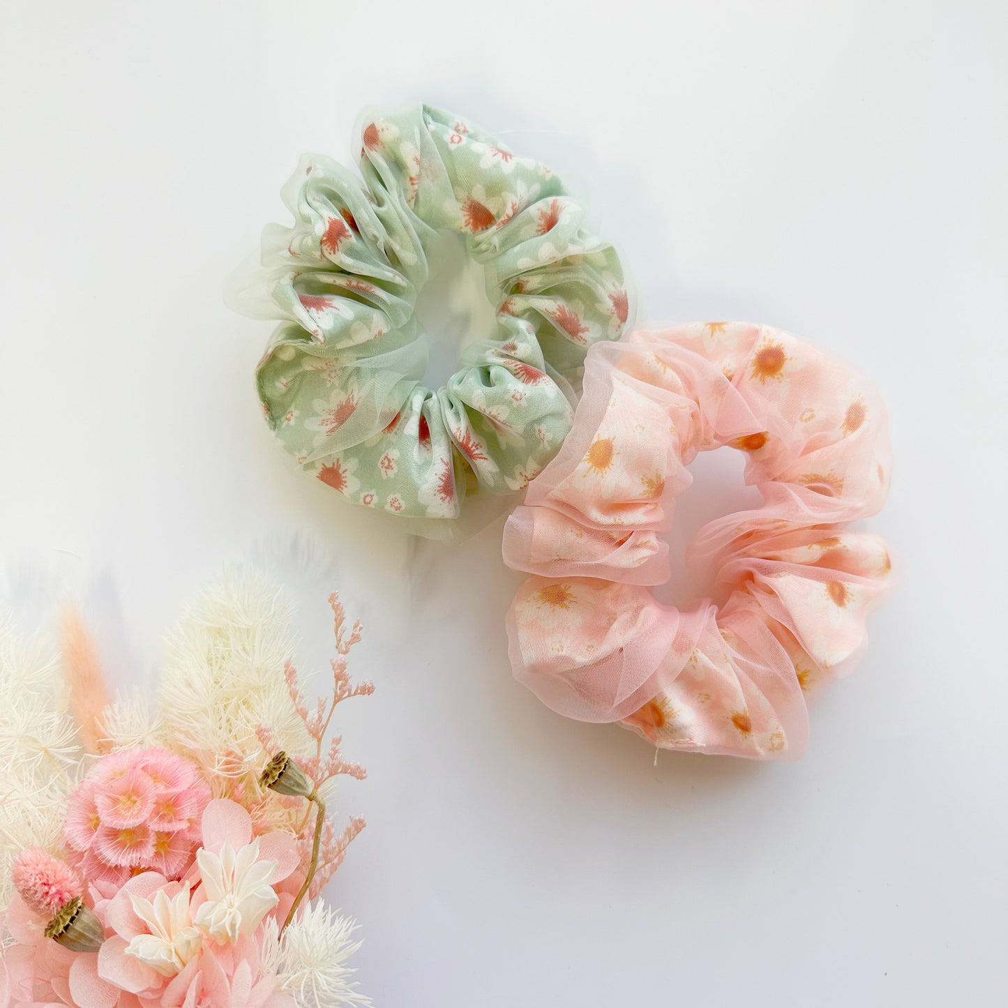 MANGO JELLY Daisy Scrunchies 2P - Pink