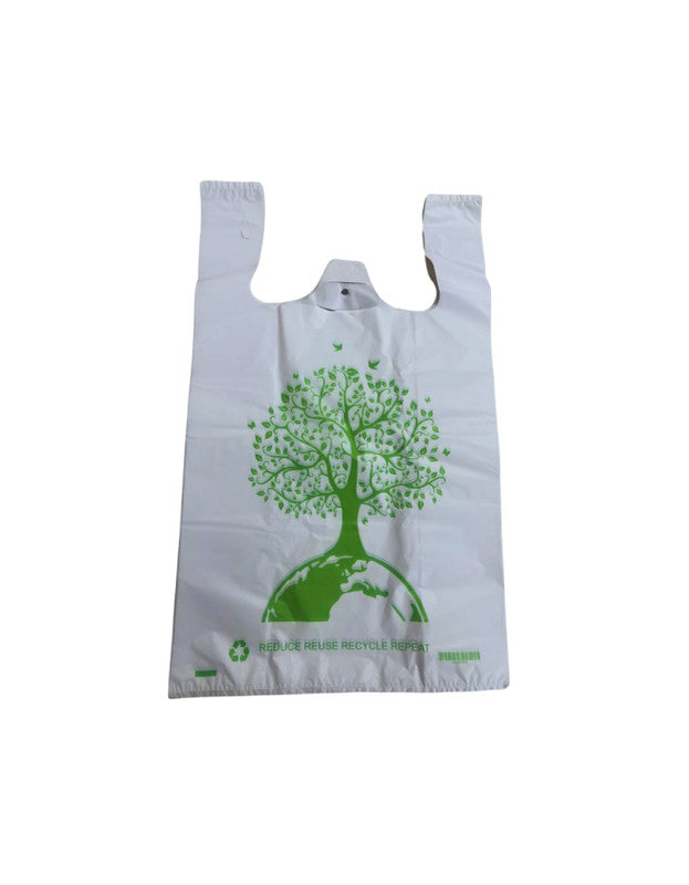 Reusable Carry Bags Eco Plastic Bags Wholesale Printed Carry Bag Small (1000 Pcs), Wholesale White Color