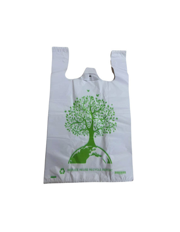 Reusable Carry Bags Eco Plastic Bags Wholesale Printed Carry Bag Medium (700 Pcs) Wholesale White Color