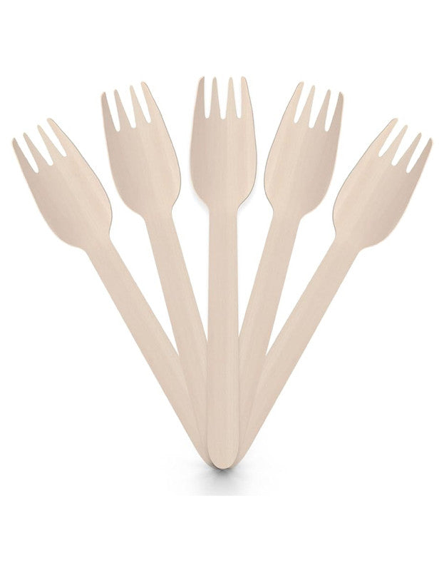 Disposable Wooden Fork (2000 Pcs) Wholesale Natural Color