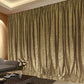 Large Thick Velvet Curtain Stunning Flocking 560x230cm+30Hooks Gold