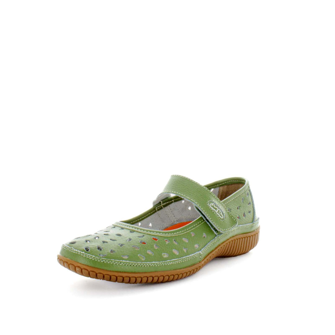 JUST BEE Women's CALE Flats Green 41EU