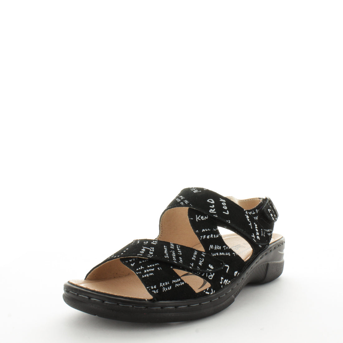 JUST BEE Women's COMICAL Sandals Black Print 37EU