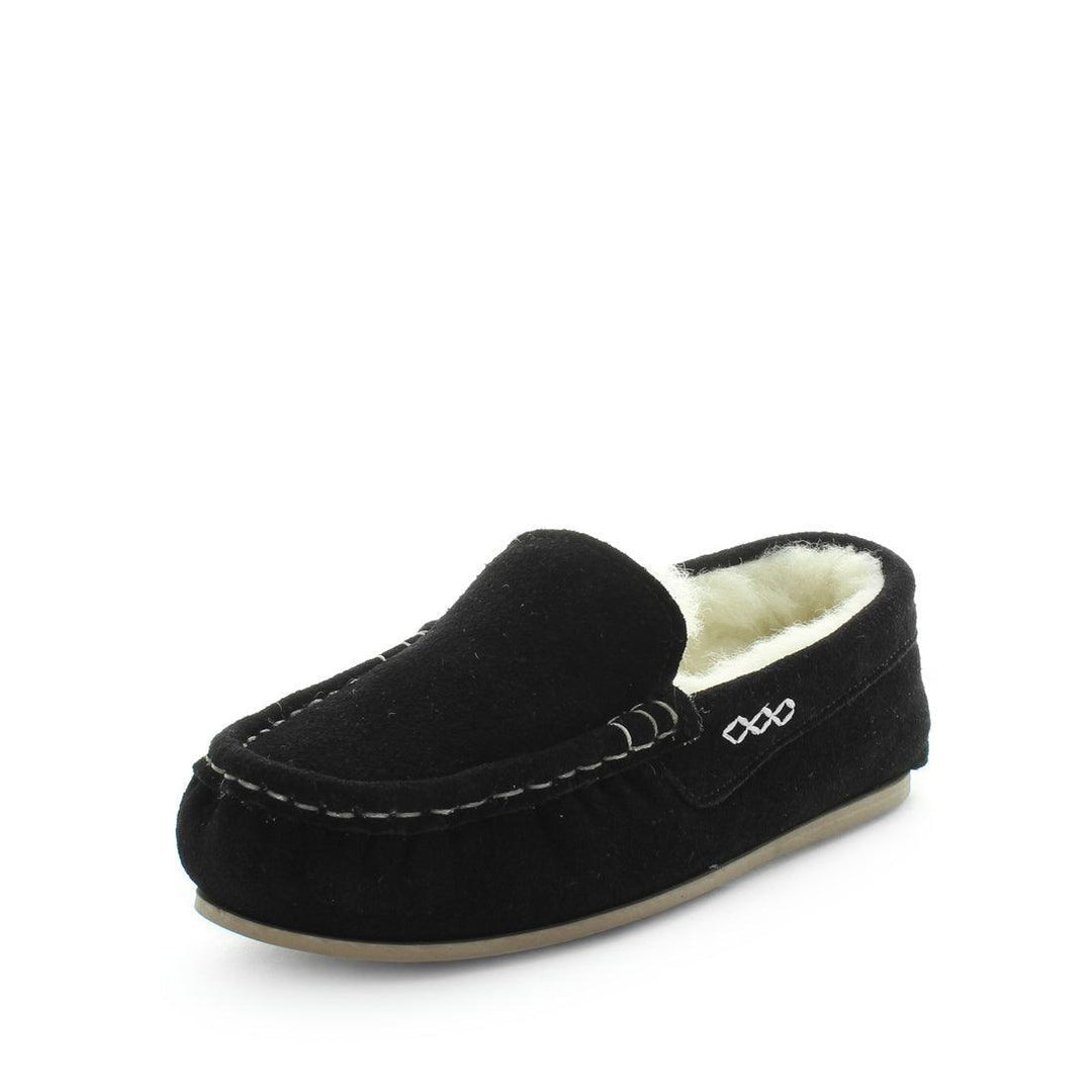 JUST BEE Women's CRISPY Slippers Black 7US