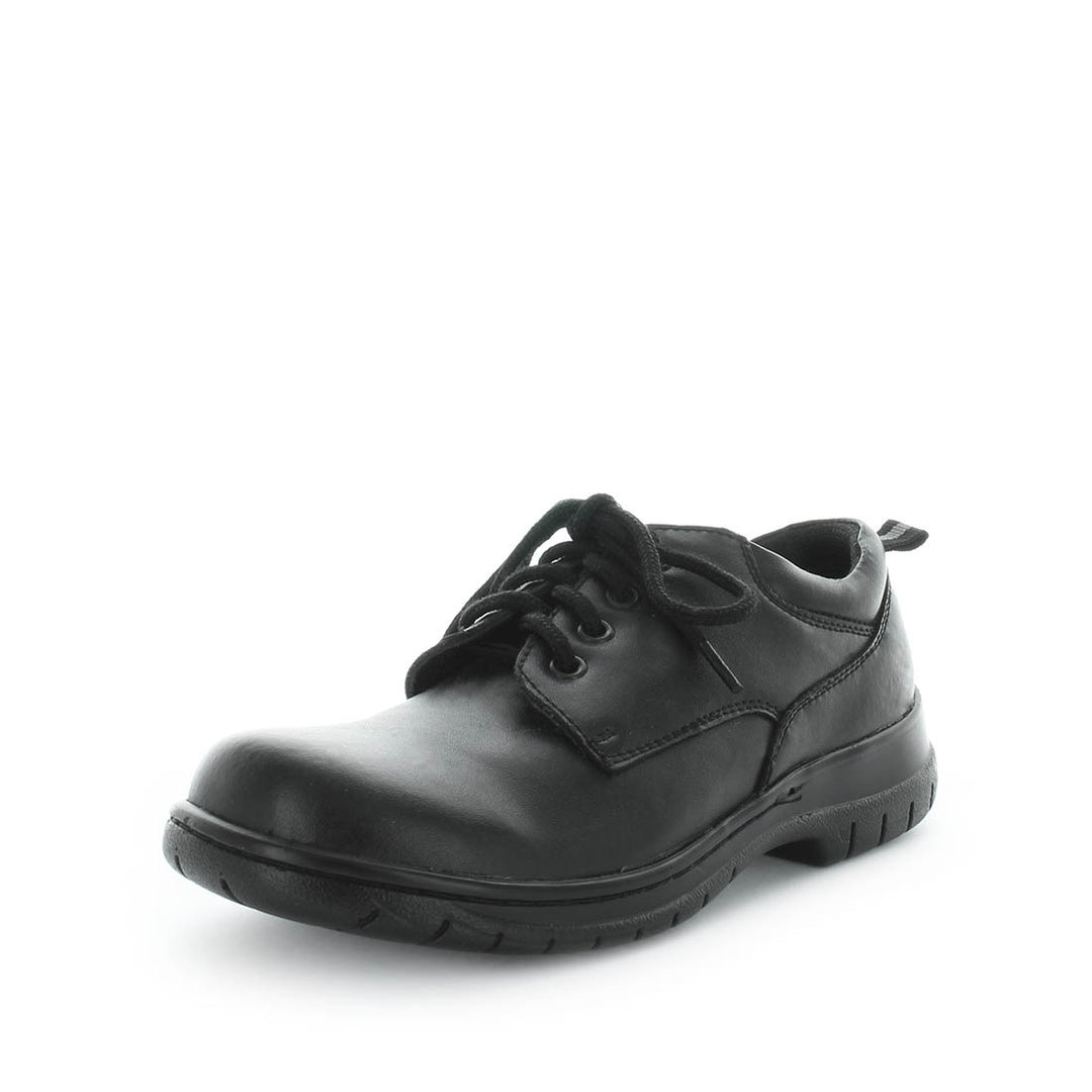 WILDE SCHOOL Girl's JUSTICE School Black Smooth Shoe 1US