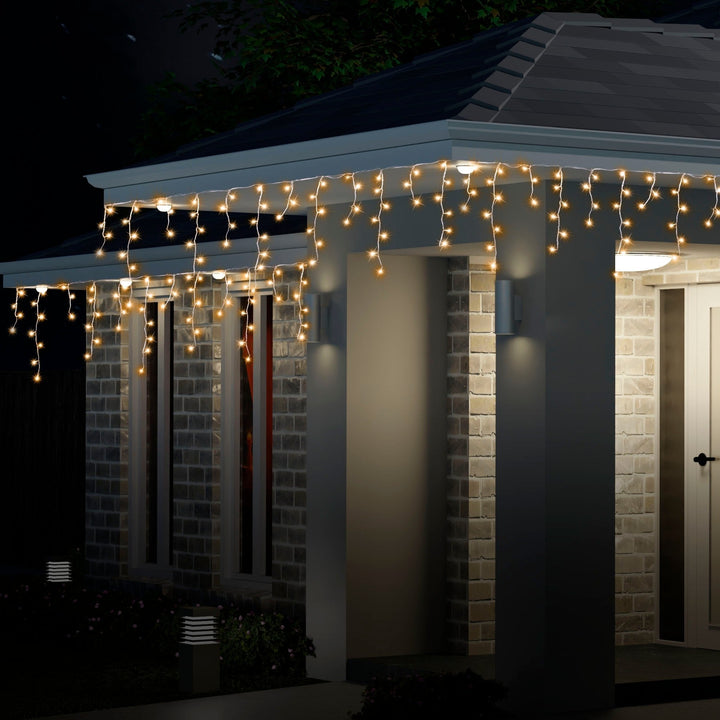 Solar 400 LED Icicle Lights available in 3 Colors - Multicolor