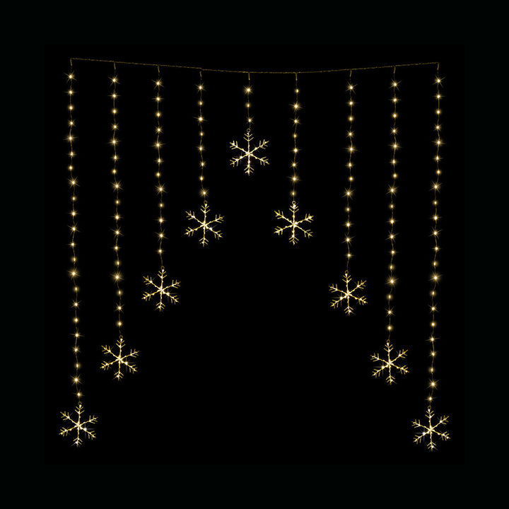 LED Snowflakes Curtain Lights avialable in 2 Colors - Warm White