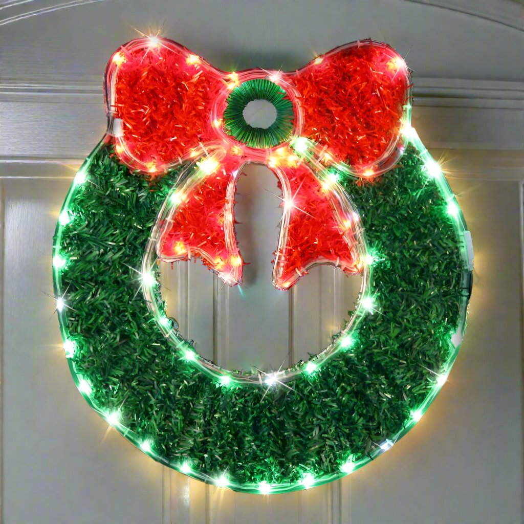 Tinsel LED Ropelight Wreath – Tqinkling, 50cm