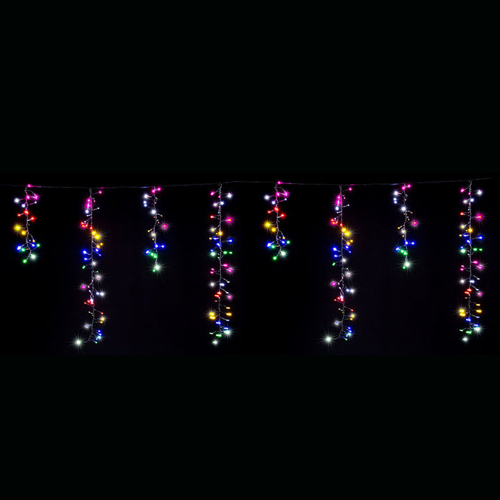 LED Dancing Cluster Icicles 9m Available in 2 Options - Multicolor (6 Colors)