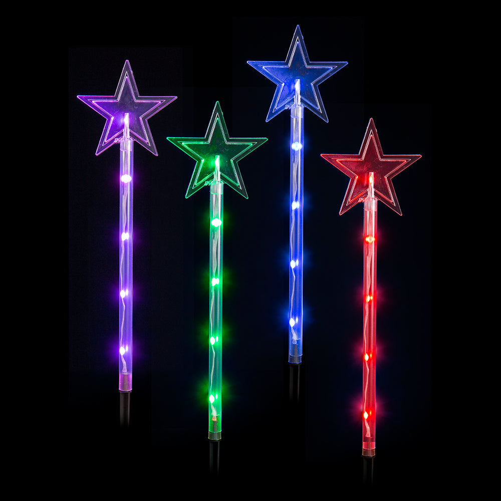 LED Lightshow Star Path Lights 4 pieces Remote Controlled - Trees