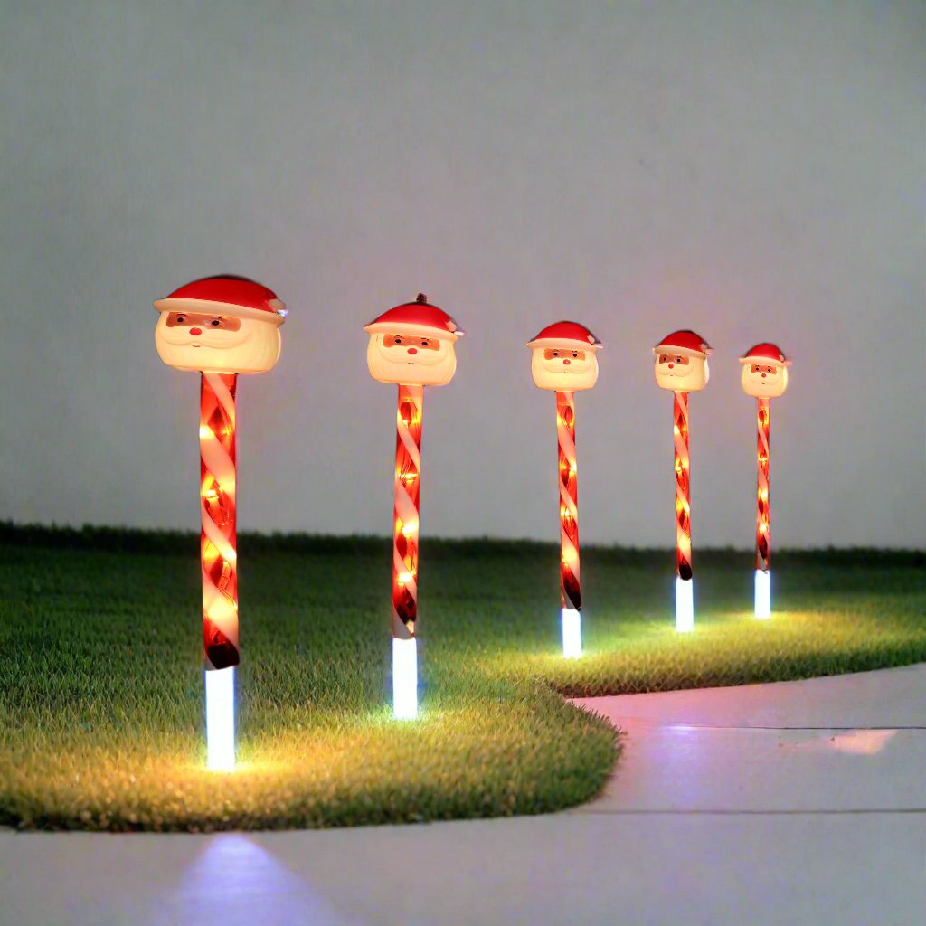 LED Candy Path Lights 5pk Santa or Snowflake - Snowflake