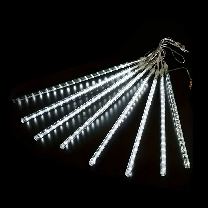 Solar Hanging Meteor LED Tubes – 8 Pack, 30cm - Cool White