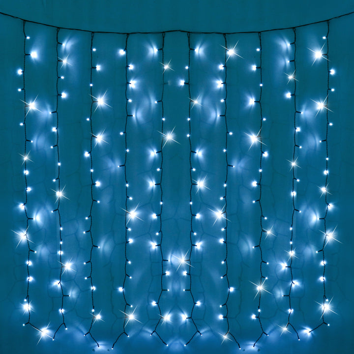 Battery Operated 200 LED Curtain Light – 140 x 140cm, available in 3 Colors - Cool White