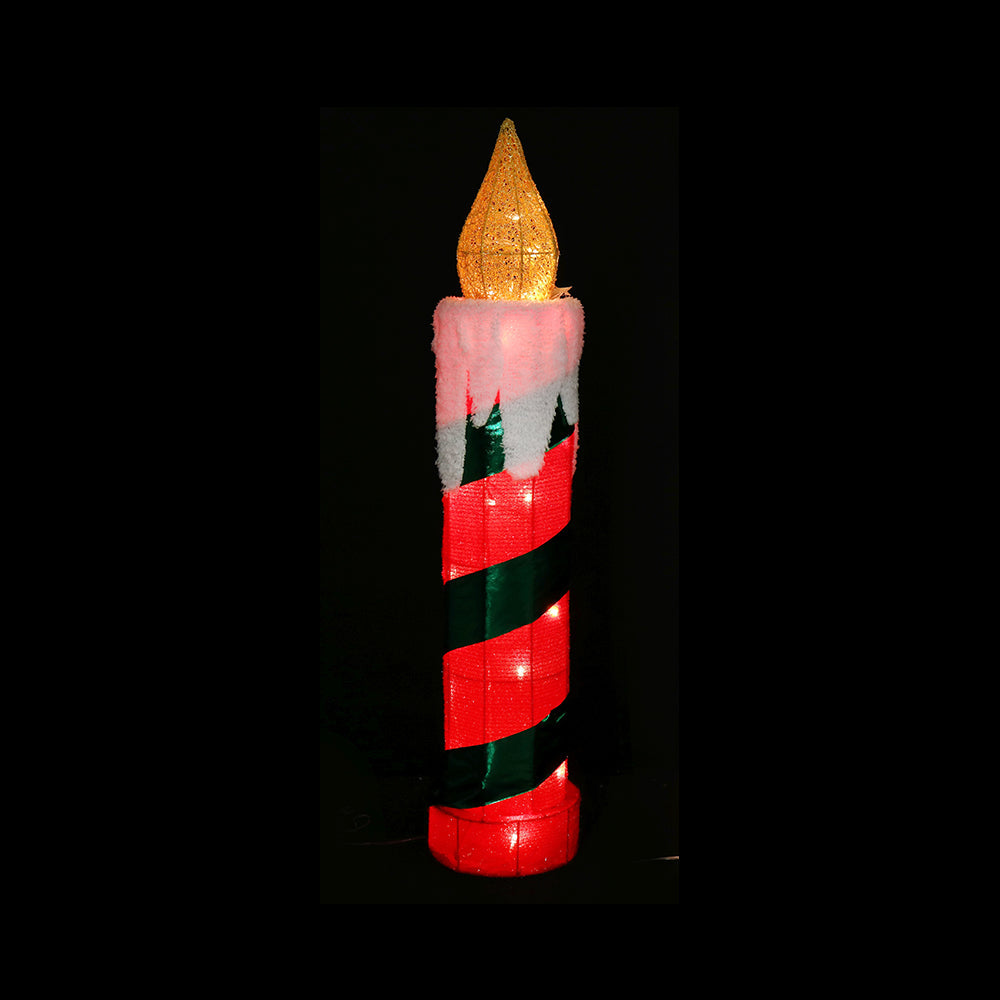 LED Tinsel Candle 77cm Twinkle, available in 2 Colors - Red & Green