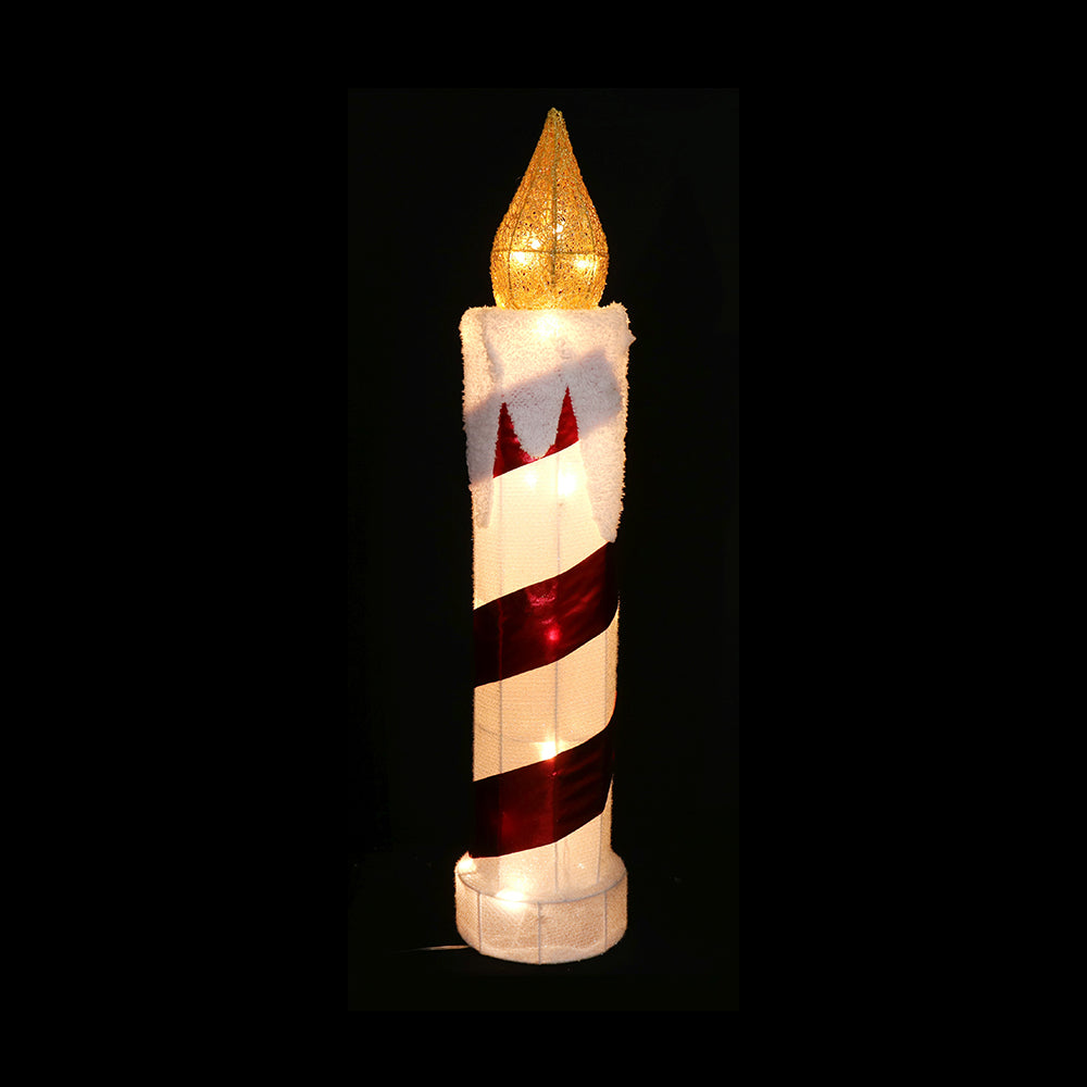 LED Tinsel Candle 77cm Twinkle, available in 2 Colors - Red & Green