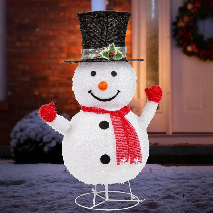 LED Pop Up Snowman with Stand 85cm