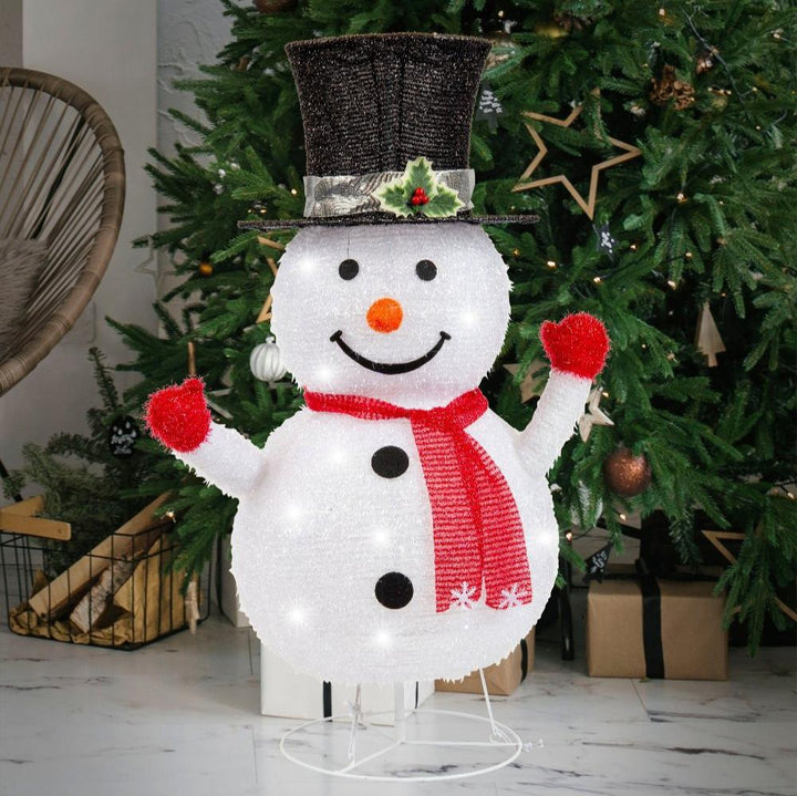 LED Pop Up Snowman with Stand 85cm