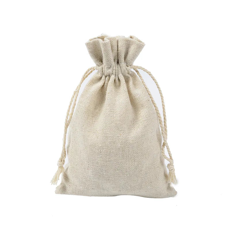 10-Piece Cotton Linen Drawstring Gift Bags