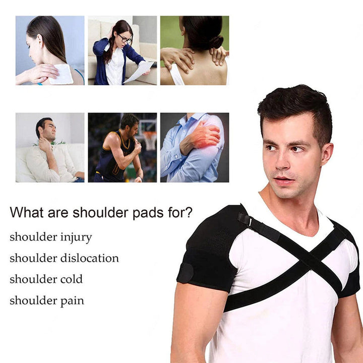 NNEOBA Double Shoulder Brace Wrap Neoprene Compression Sleeve