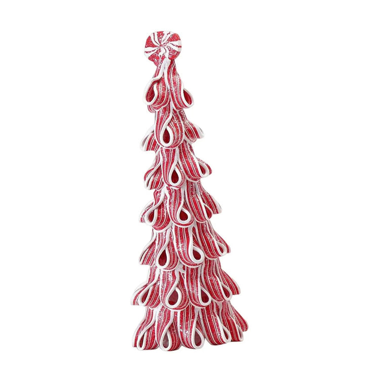 Desktop Miniature Christmas Tree with Candy Cane Top