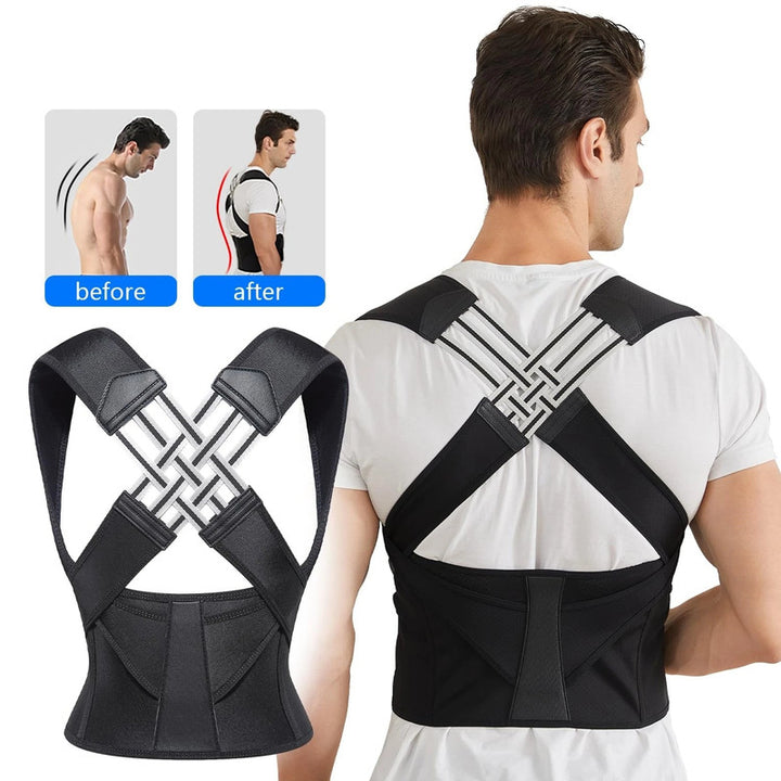 NNEOBA Back Brace Posture Corrector for Men - Adjustable Full Back Support