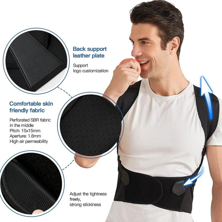 NNEOBA Back Brace Posture Corrector for Men - Adjustable Full Back Support