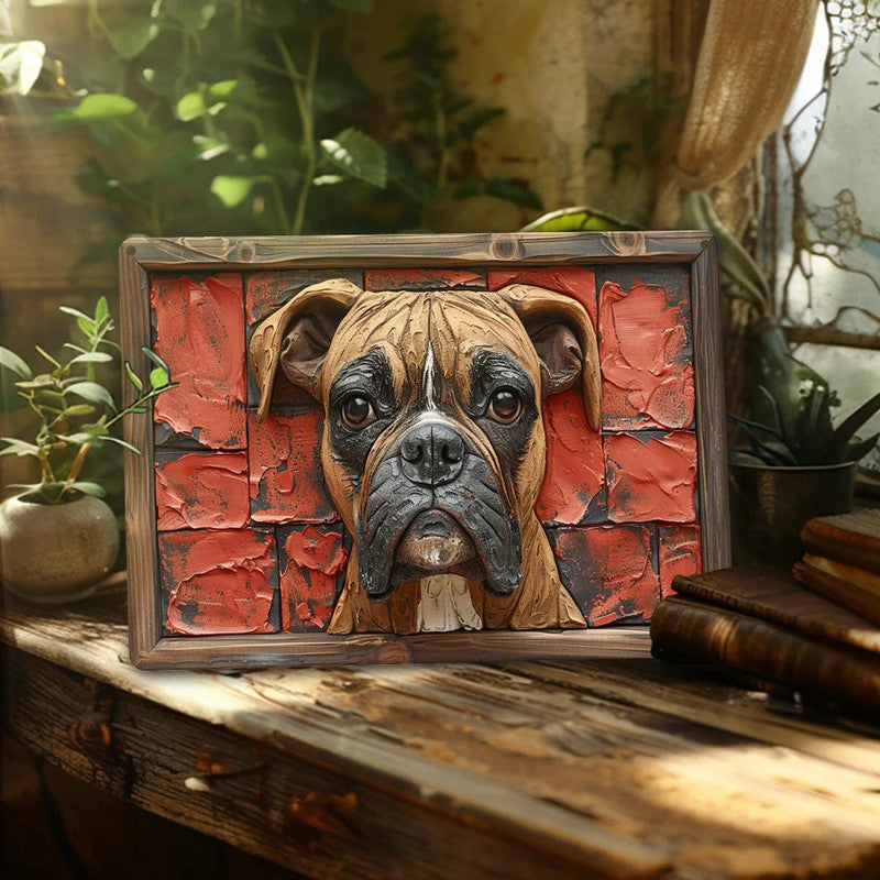 NNEOBA Boxer Dog Aluminum Wall Art - 12x16in Decorative Print