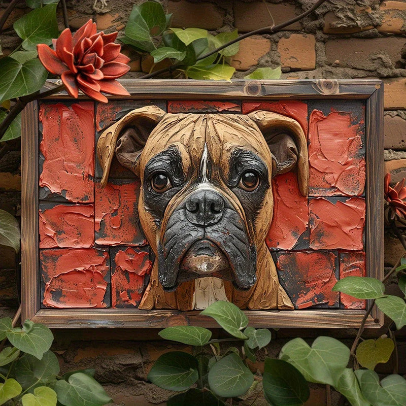 NNEOBA Boxer Dog Aluminum Wall Art - 12x16in Decorative Print