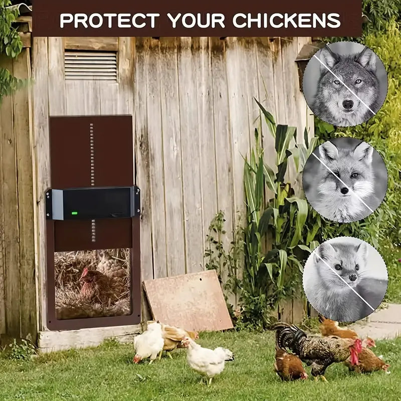 NNETM PCS Automatic Chicken House Coop Door Light-Sensitive Night And Morning Delay Auto Guard Door Opening For Chickens