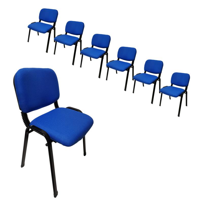 NNECN Stackable Office Conference Visitor and Community Chairs (Set of 7-Blue)