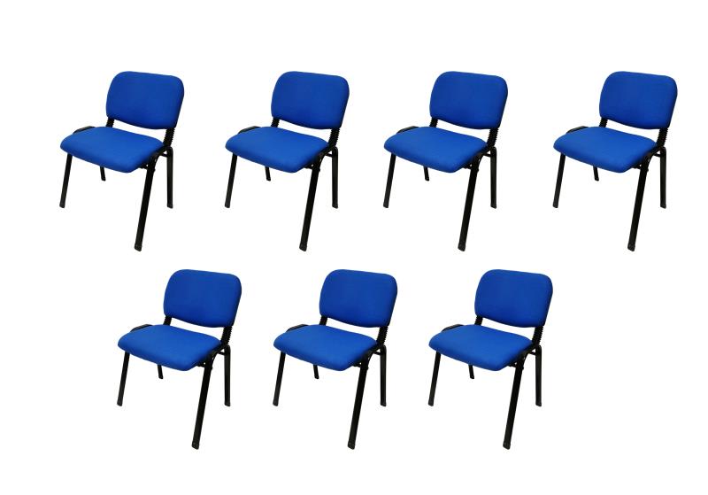 NNECN Stackable Office Conference Visitor and Community Chairs (Set of 7-Blue)