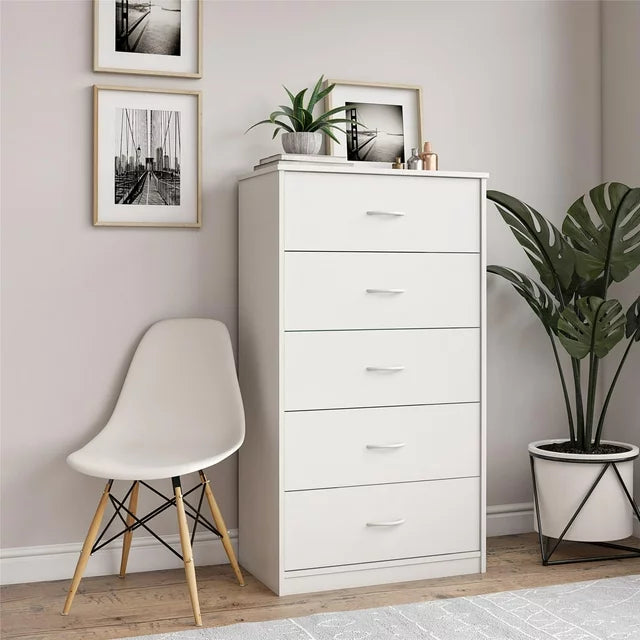 NNECN Classic Elegance: Five-Drawer Chest for Organized Living