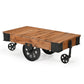 OLD RAILWAY SLEEPER INDUSTRIAL CART COFFEE TABLE