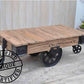 OLD RAILWAY SLEEPER INDUSTRIAL CART COFFEE TABLE