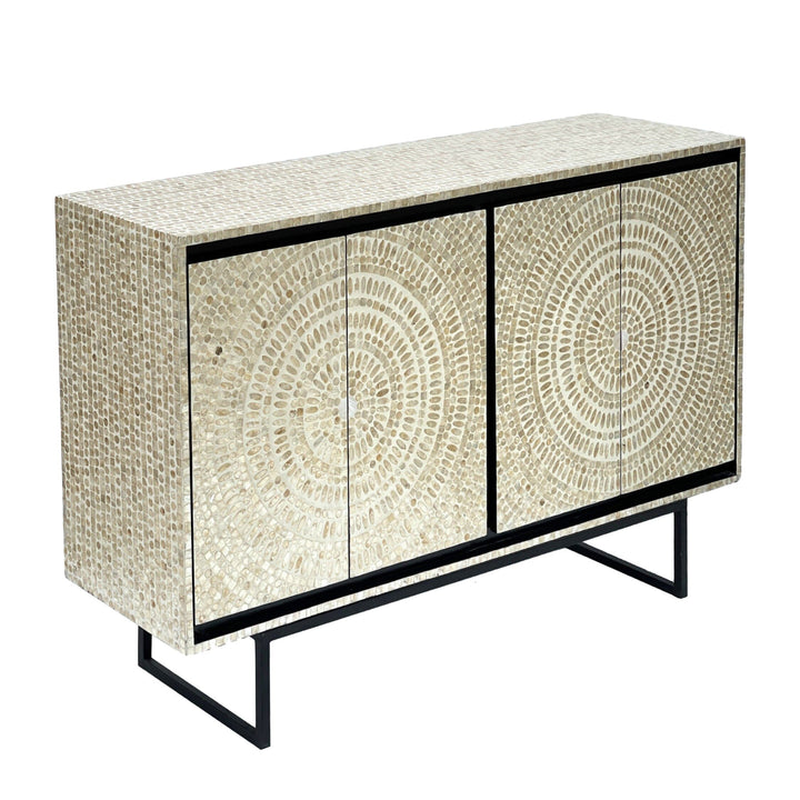 MOTHER OF PEARL HAND MADE SWIRL SIDEBOARD