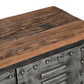 VINTAGE IRON LOCKER SIDEBOARD WITH RECLAIMED RAILWAY SLEEPER WOOD