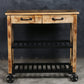 HARDWOOD BUTLERS TROLLEY ON WHEELS DISTRESSED FINISH