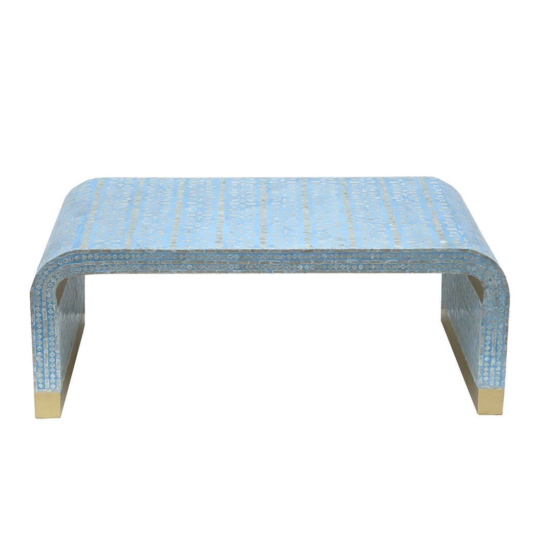 MOTHER OF PEARL MEDITERRANEAN BREEZE LOW PROFILE COFFEE TABLE