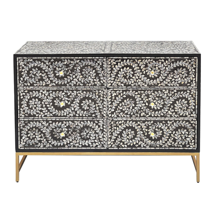 MOTHER OF PEARL ENCHANTING VINE CHEST OF DRAWERS