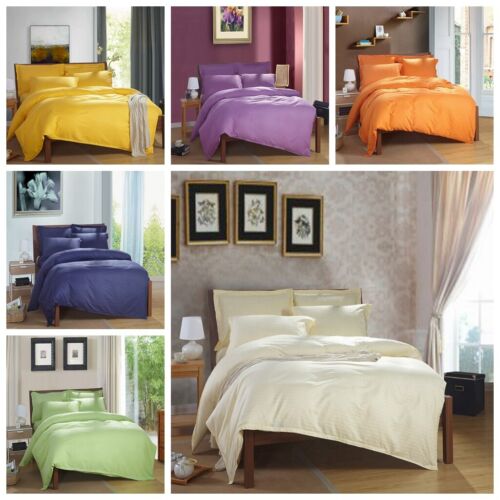 100% cotton Premium Doona Duvet Quilt Cover Set with Soft Pillowcases - yellow-Queen