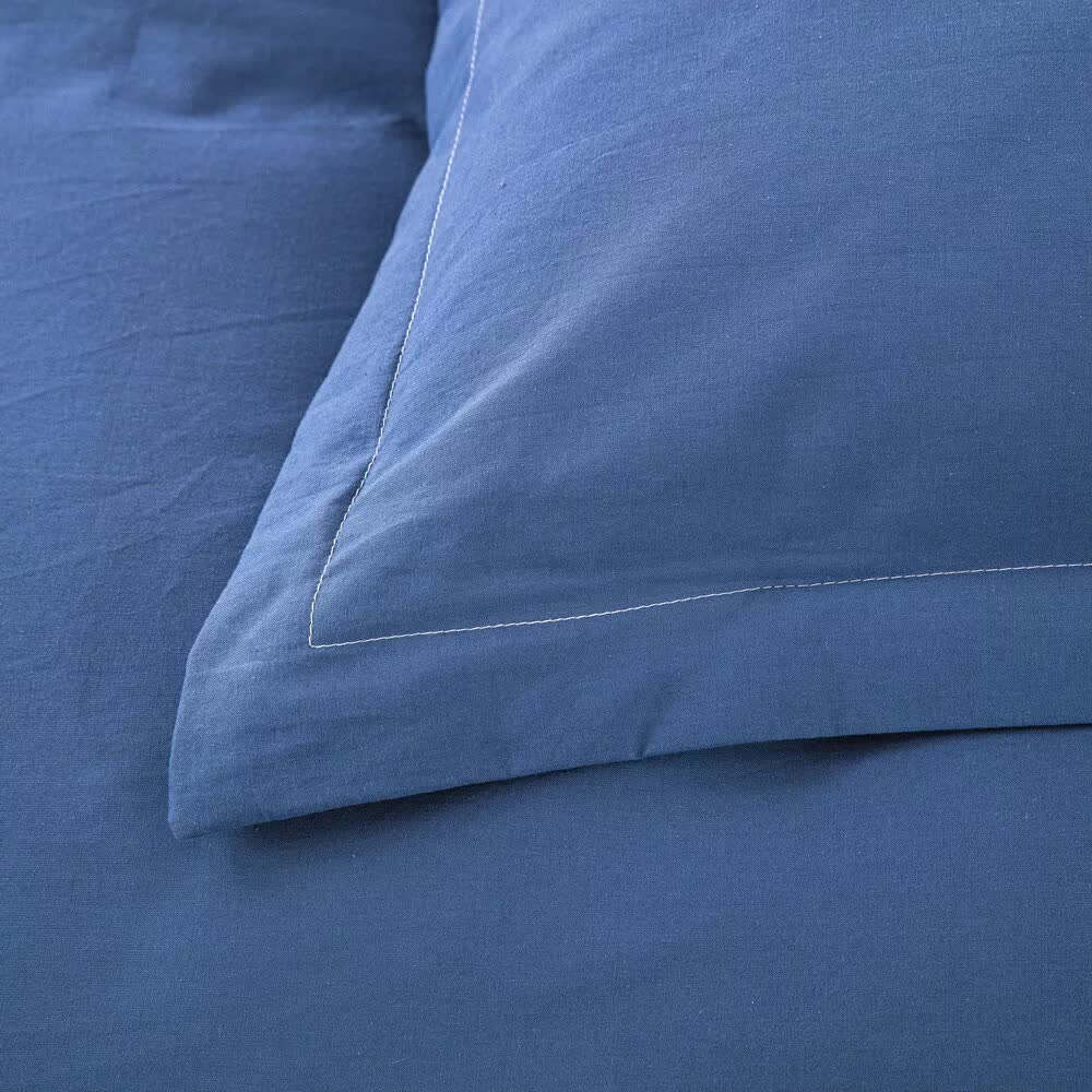 100% cotton Premium Doona Duvet Quilt Cover Set with Soft Pillowcases - Blue-Queen