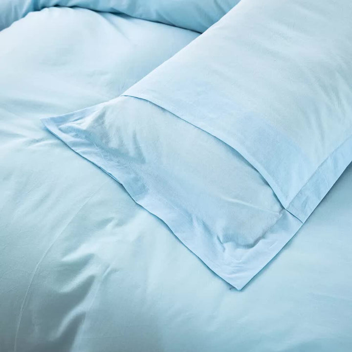 100% cotton Premium Doona Duvet Quilt Cover Set with Soft Pillowcases - Aqua-Double