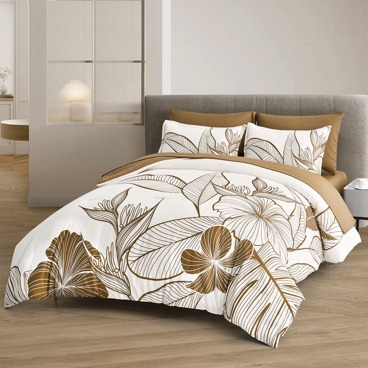 SOFT Floral Comforter Set, King Size, Plush Winter Bedding with Pillowcases