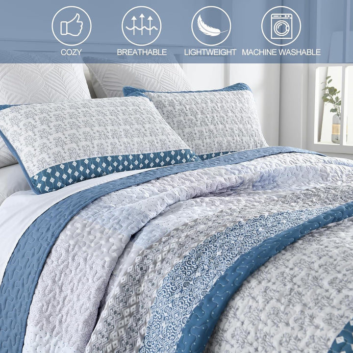 Dazzling Quilted bedspread and pillowcovers set: Add Sparkle to Your Space - Queen size