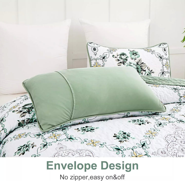 Exquisite Quilted Bedspread and Pillowcases Set: A Touch of Elegance for Your Space - Queen size