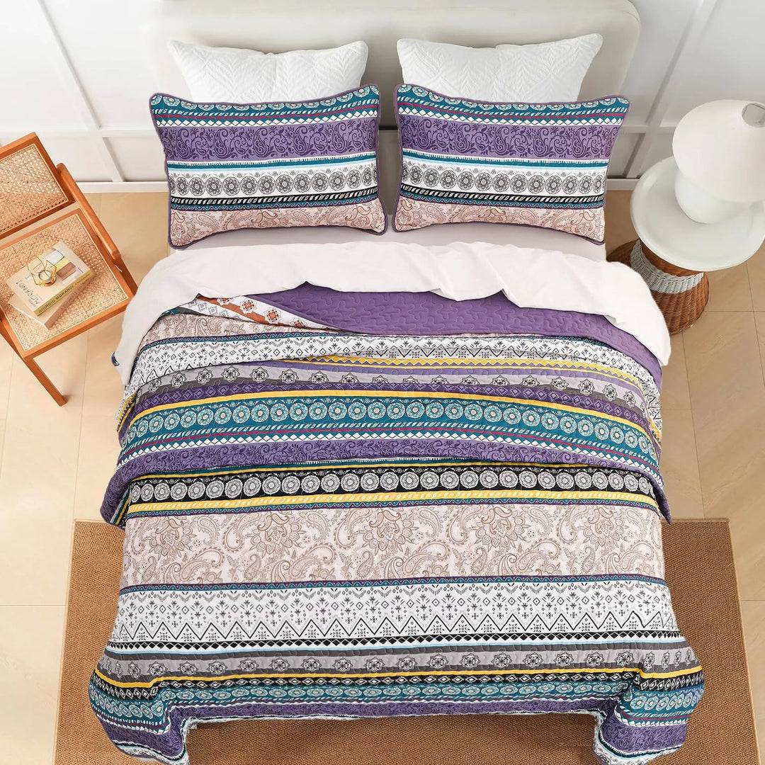 Hygge Quilted bedspread and pillowcovers set: Embrace Cozy Living - Queen size