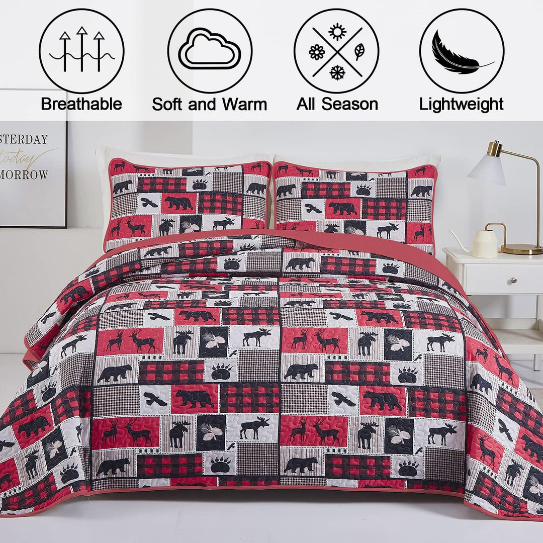 Christmas feel Queen Bedspread Set